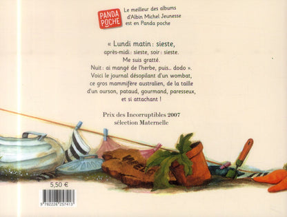 Back cover of Je mange, je dors, je me gratte... je suis un wombat