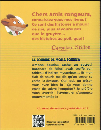 Back cover of Geronimo Stilton Tome 1 : le sourire de Mona Sourisa