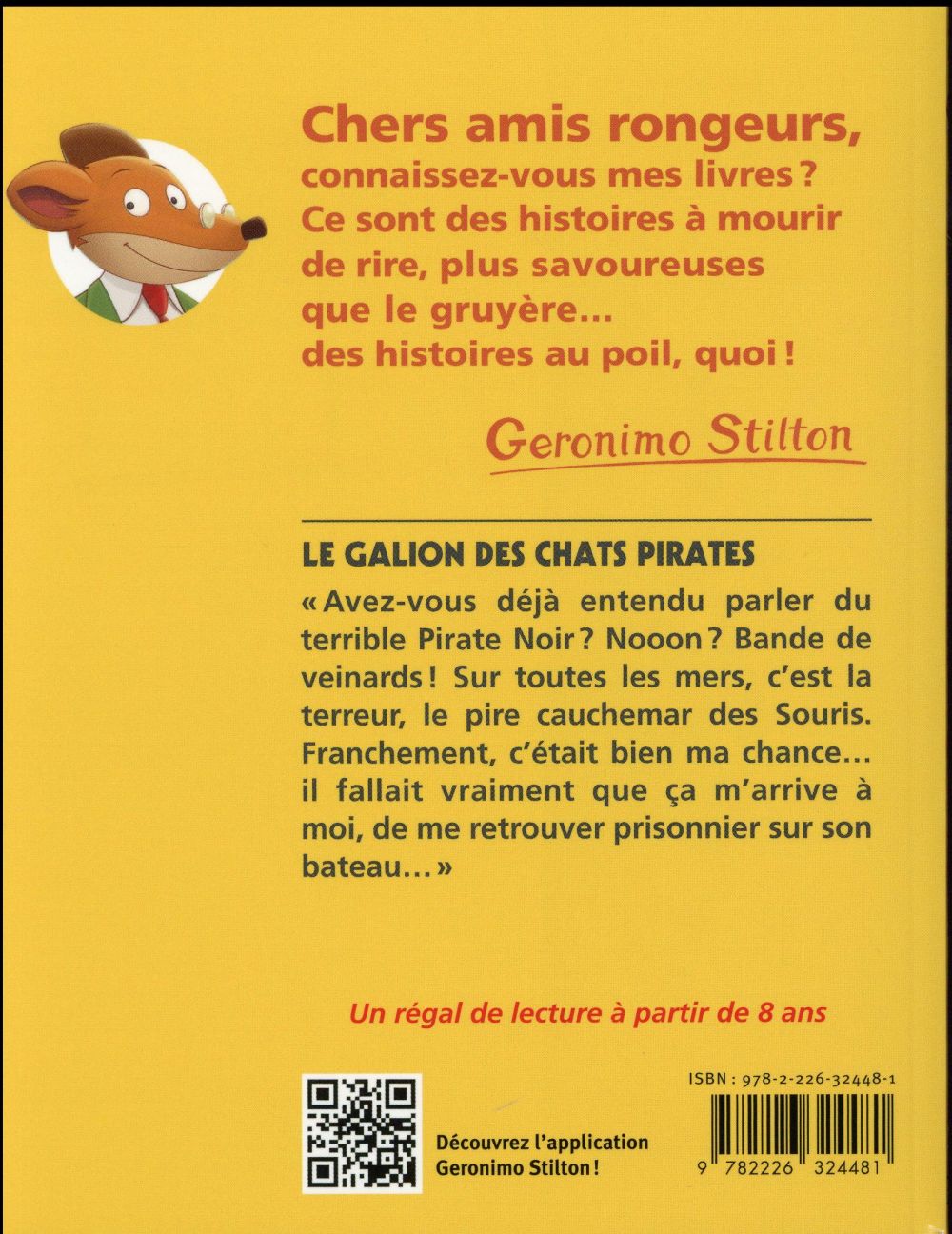 Back cover of Geronimo Stilton Tome 2 : le galion des chats pirates                     (édition 2016)