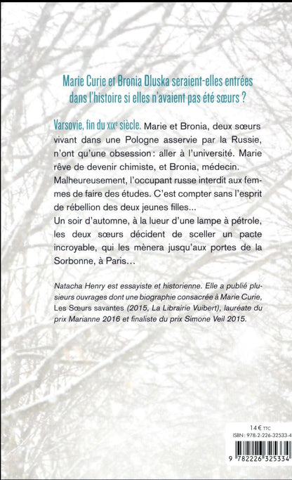 Back cover of Marie et Bronia ; le pacte des soeurs