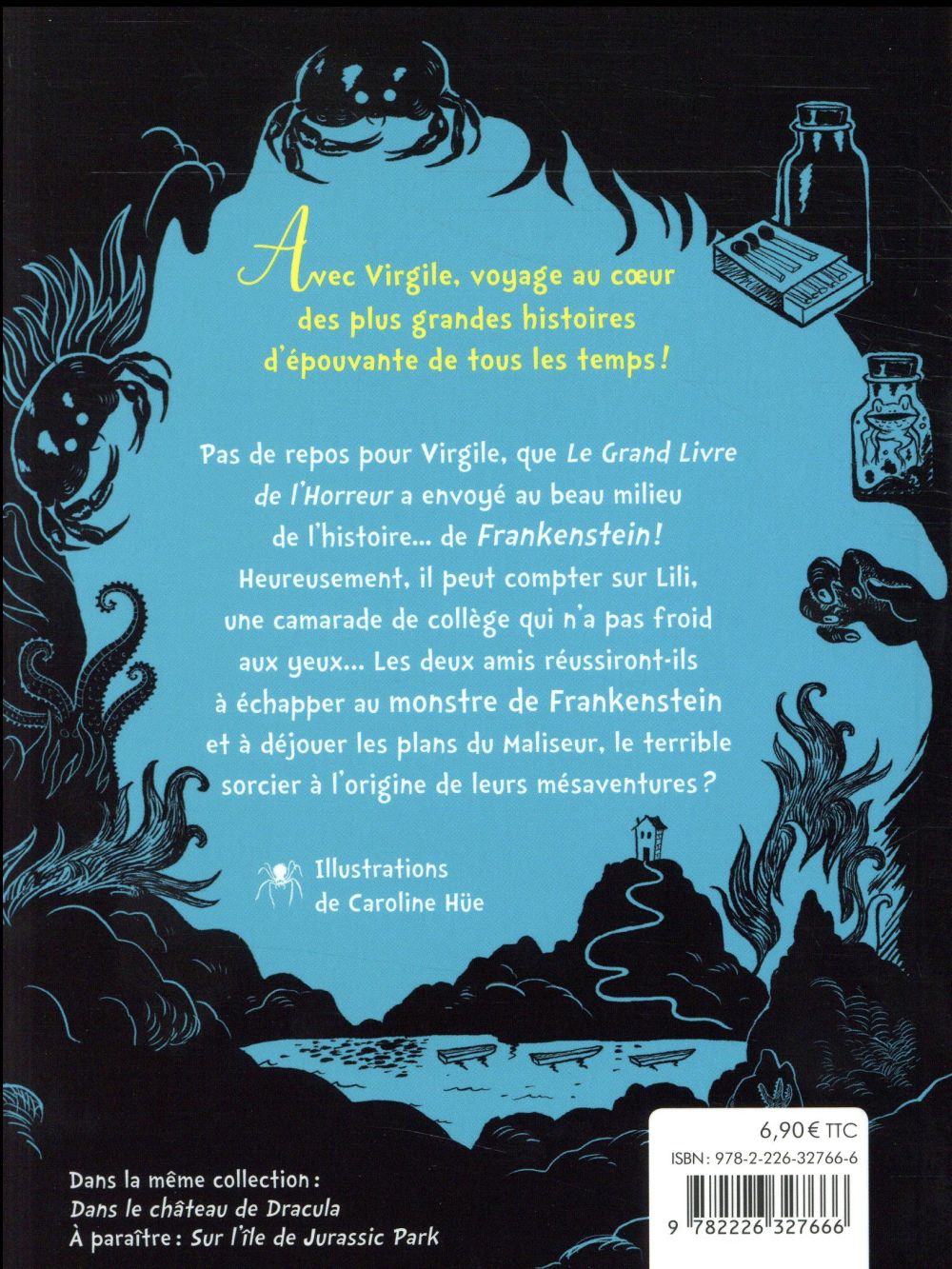 Back cover of Le grand livre de l'horreur Tome 2 : dans le laboratoire de Frankenstein