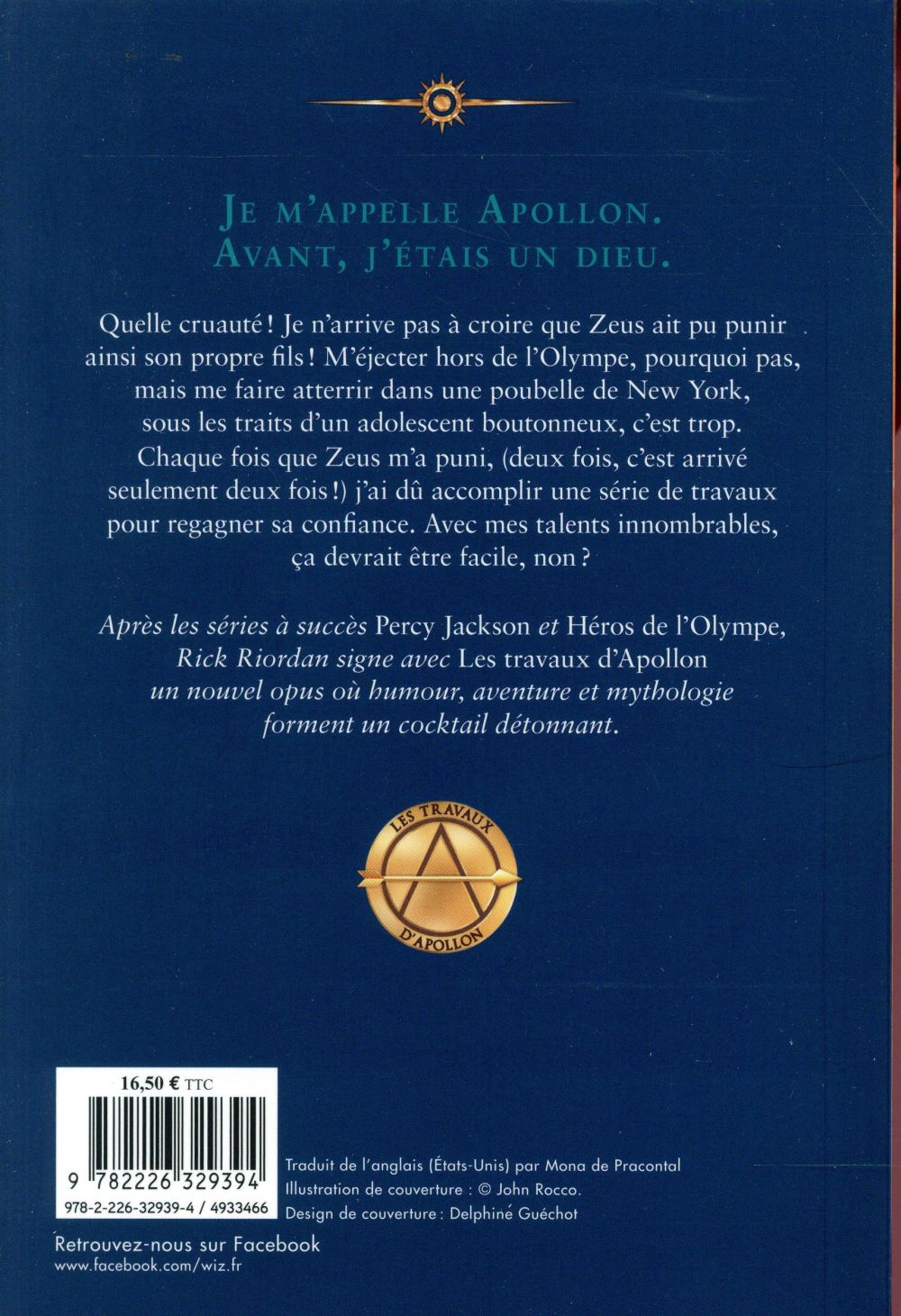 Back cover of Les travaux d'Apollon Tome 1 : l'oracle caché
