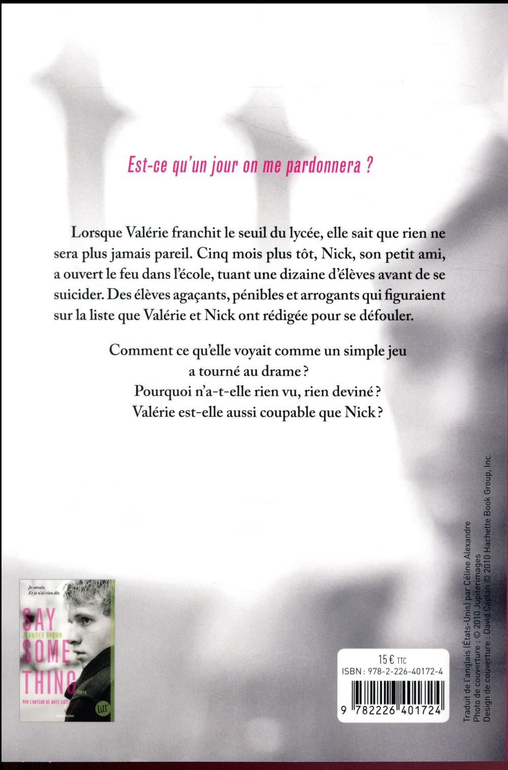 Back cover of Hate list