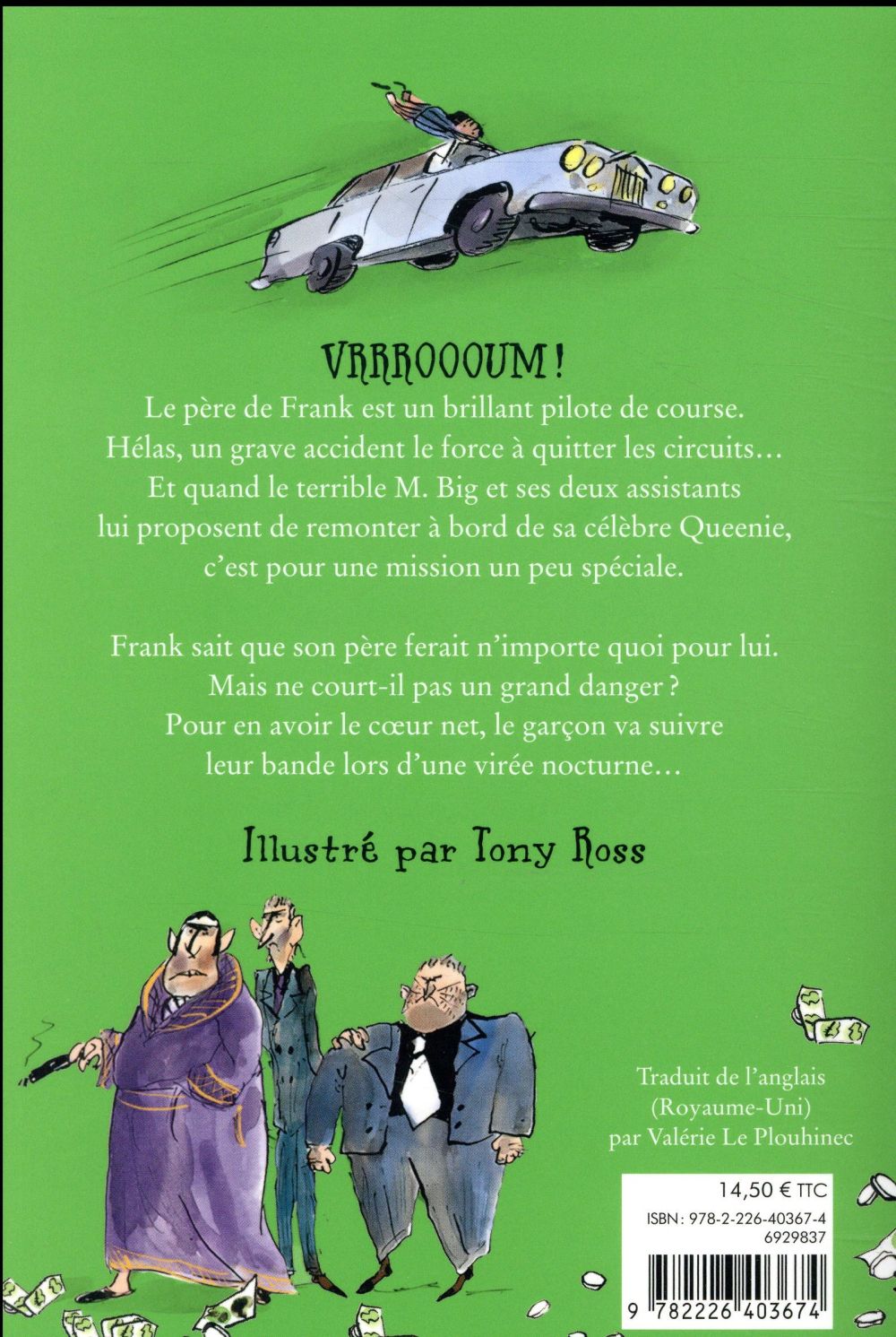 Back cover of Daddy Bandit                     (en bonus: un mini bolide à découper)