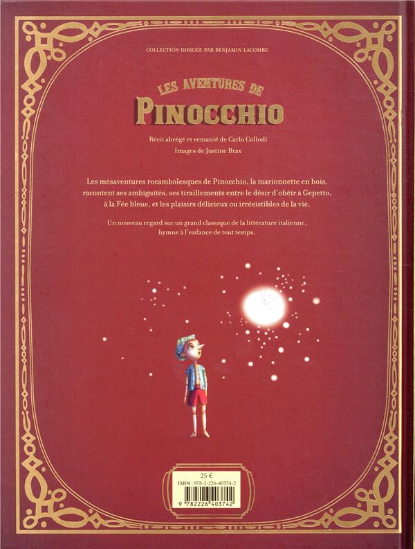 Back cover of Les aventures de Pinocchio