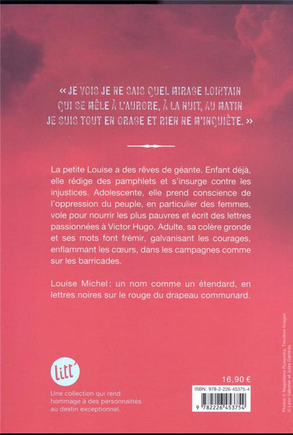 Back cover of Louise Michel : je suis tout en orage
