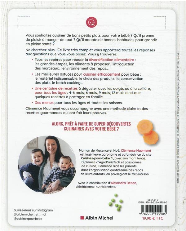 Back cover of Cuisinez pour bébé ! 100 recettes et conseils pour accompagner la diversification alimentaire