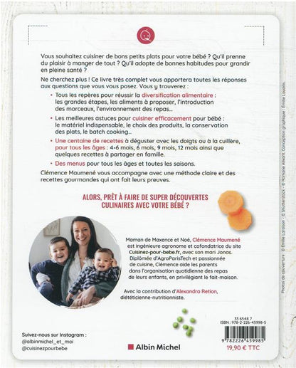Back cover of Cuisinez pour bébé ! 100 recettes et conseils pour accompagner la diversification alimentaire