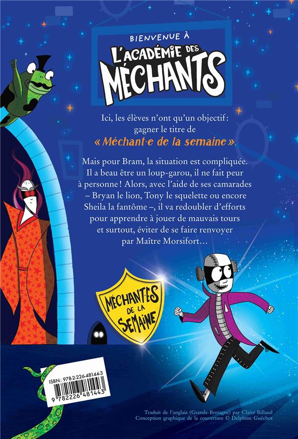 Back cover of L'Académie des méchants Tome 1