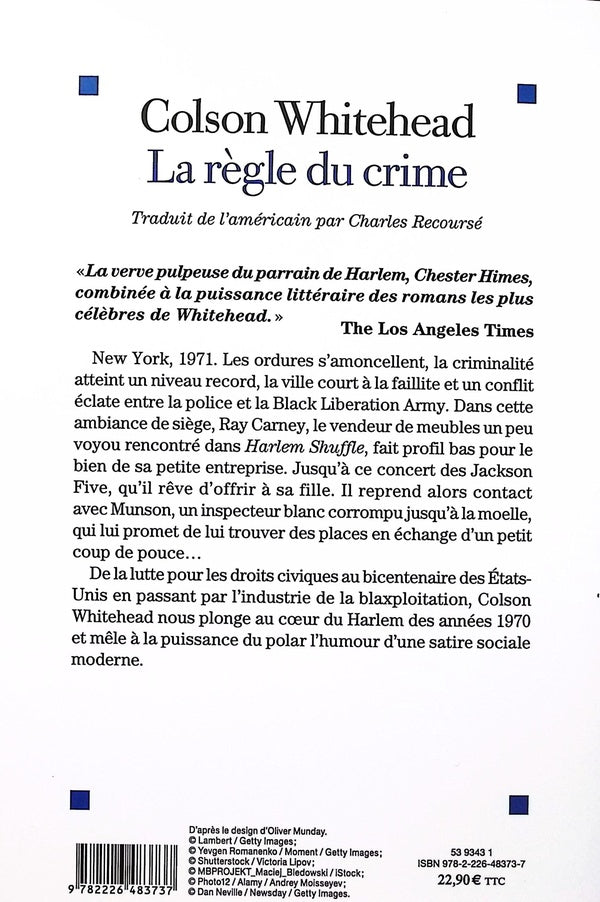 Back cover of La Règle du crime