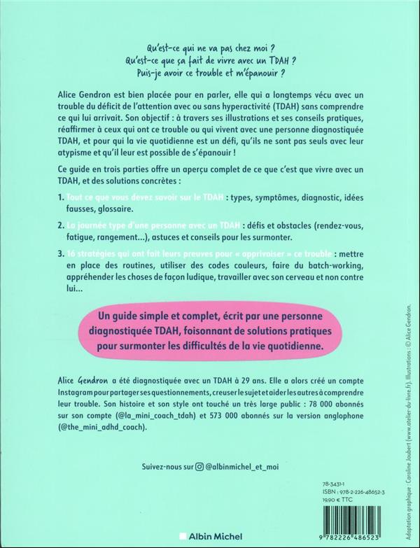 Back cover of Le petit guide illustré du TDAH : enfin comprendre comment je fonctionne ! enfin apprendre à vivre avec !