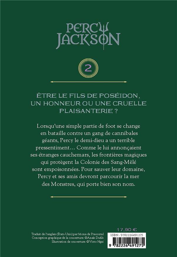 Back cover of Percy Jackson Tome 2 : La mer des monstres