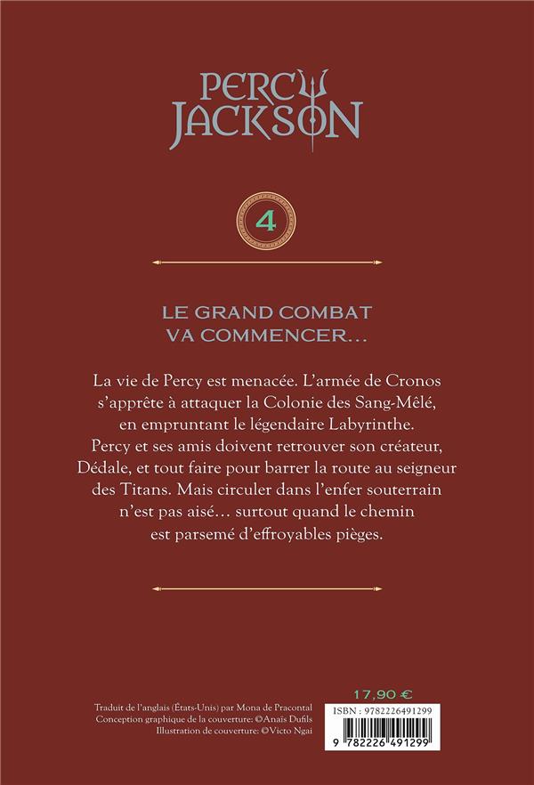 Back cover of Percy Jackson Tome 4 : La bataille du labyrinthe