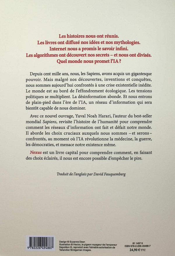 Back cover of Nexus : Une brève histoire des réseaux d'information, de l'âge de pierre à l'IA