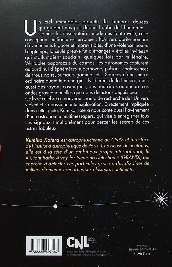 Back cover of L'Univers violent : Trous noirs, supernova, pulsar : les phénomènes extraordinaires du cosmos