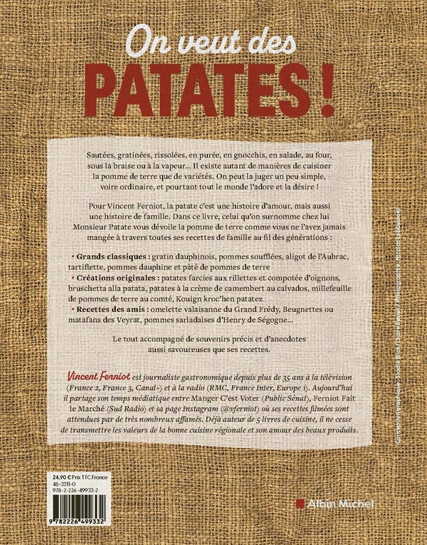 Back cover of On veut des patates ! Mes recettes de famille cuisinées de générations en générations