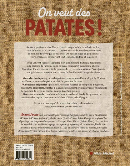 Back cover of On veut des patates ! Mes recettes de famille cuisinées de générations en générations