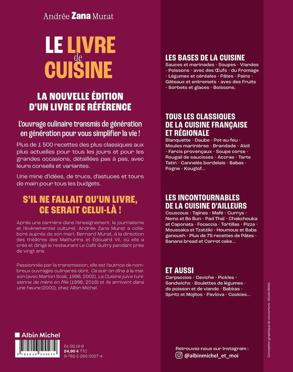 Back cover of Le Livre de cuisine : 1500 recettes (édition 2026)