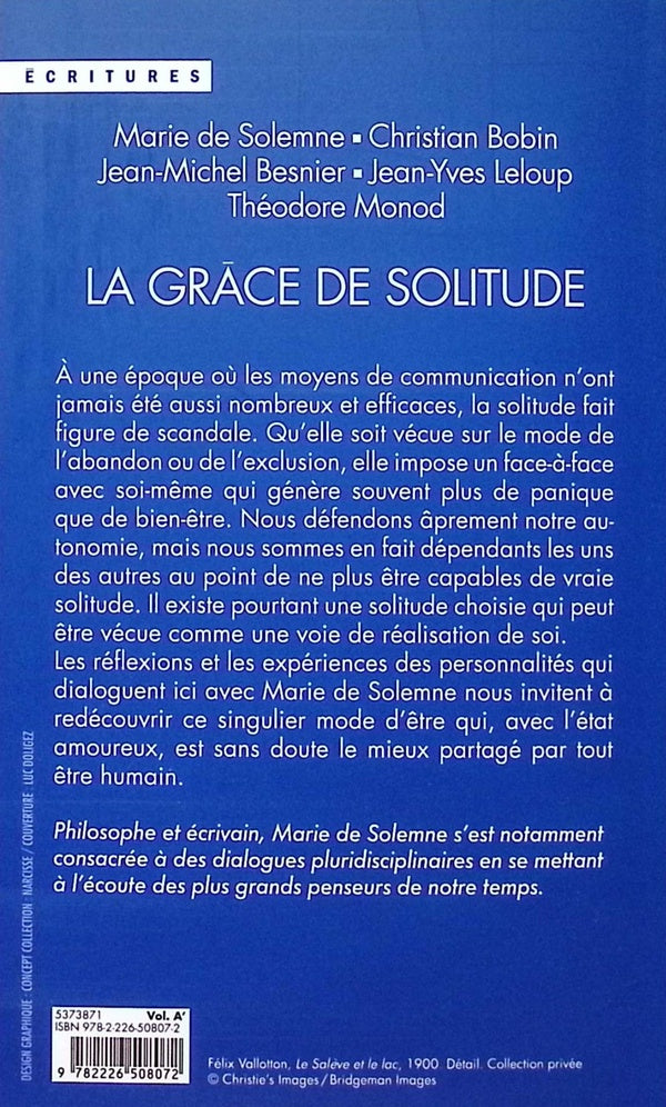 Back cover of La Grâce de solitude