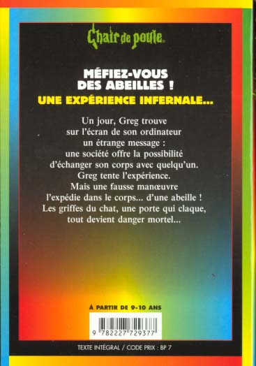 Back cover of Chair de poule Tome 5 : méfiez-vous des abeilles !