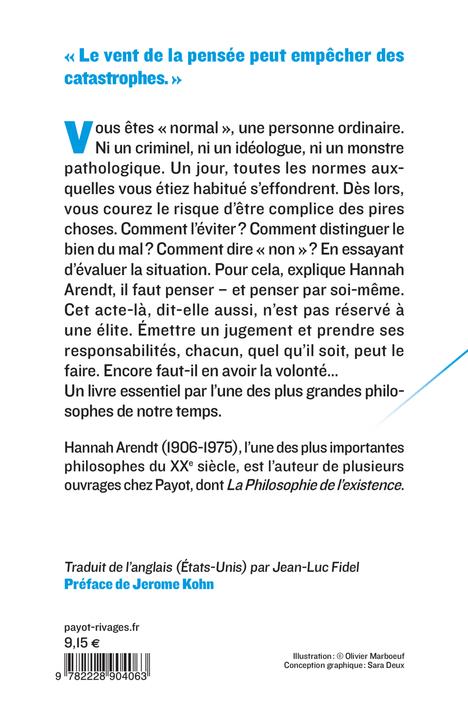 Back cover of Responsabilité et jugement