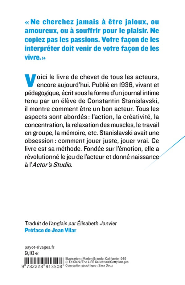 Back cover of La formation de l'acteur