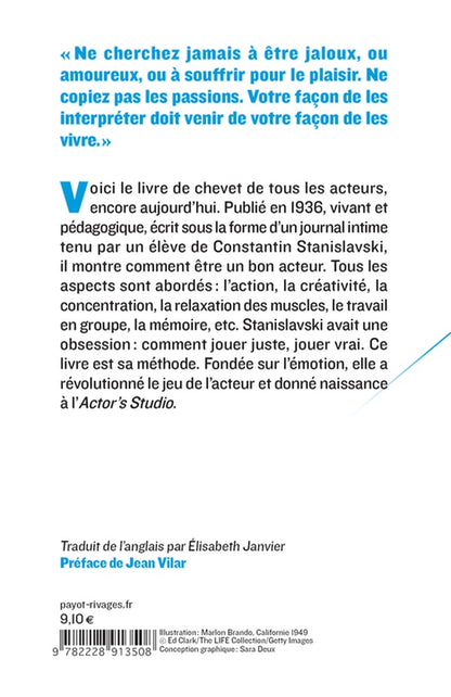 Back cover of La formation de l'acteur