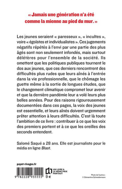 Back cover of Sois jeune et tais-toi : réponse à ceux qui critiquent la jeunesse