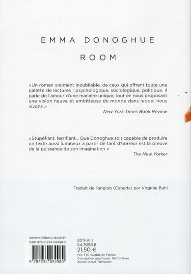 Back cover of Room                     (IMPRESSION A LA DEMANDE)