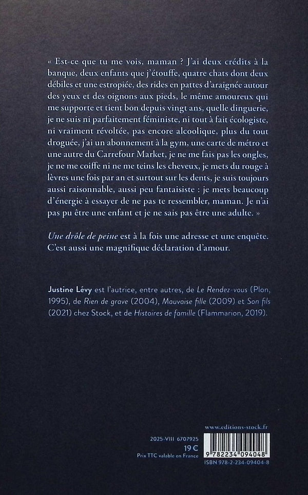 Back cover of Une drôle de peine