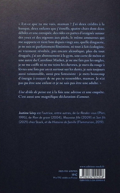 Back cover of Une drôle de peine