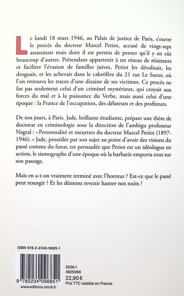 Back cover of L'assassin du genre humain