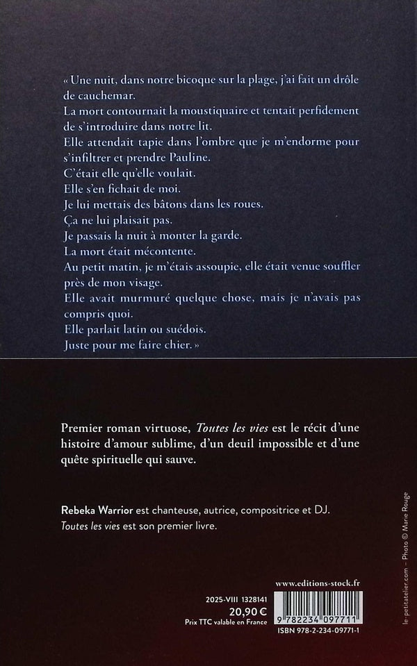 Back cover of Toutes les vies