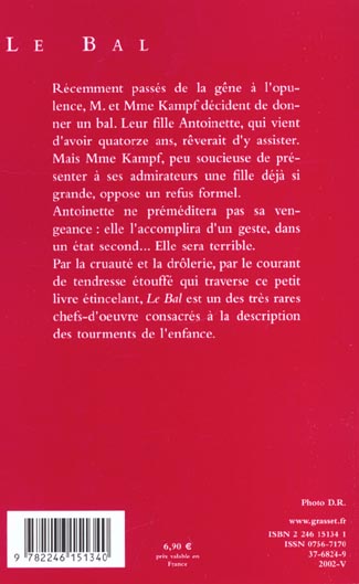 Back cover of Le bal