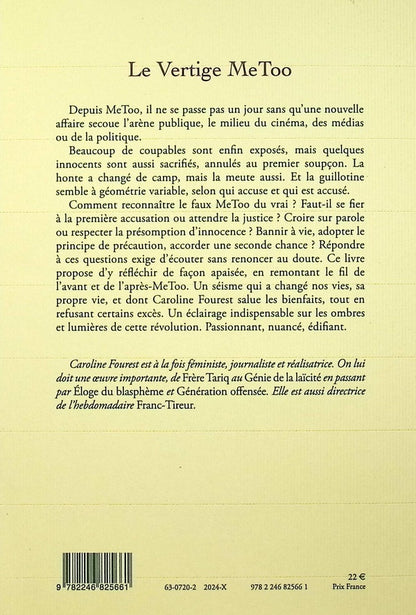 Back cover of Le Vertige MeToo : Trouver l'équilibre après la nouvelle révolution sexuelle