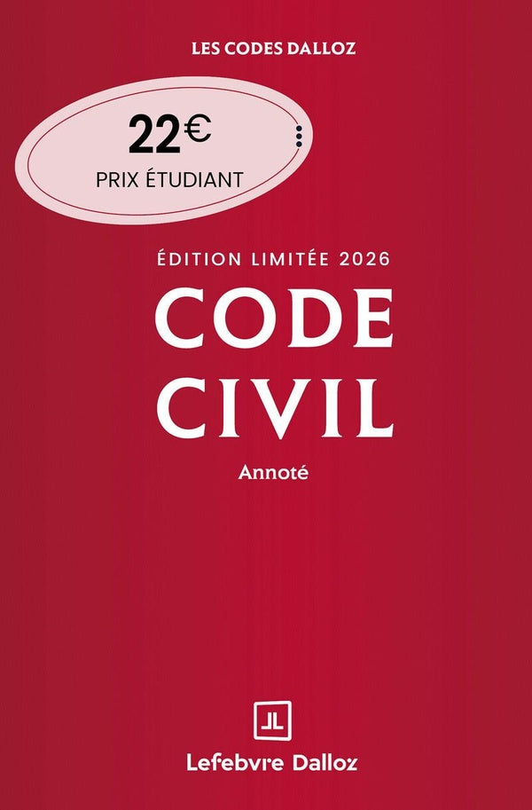 Front cover of Code civil : Annoté (édition 2026)                     (125e édition ; Édition limitée)