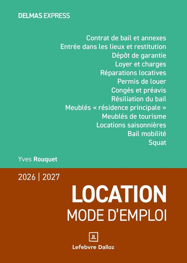 Front cover of Location mode d'emploi (édition 2026/2027)                     (18e édition)