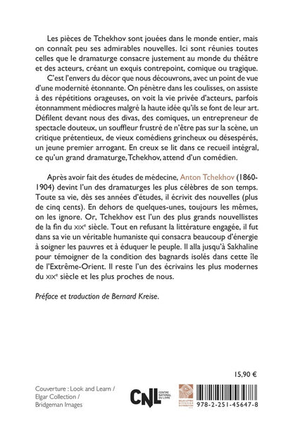 Back cover of Elle et Lui : Nouvelles sur les acteurs et le monde du théâtre                     (Préface de Bernard Kreise)