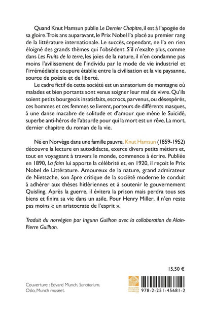 Back cover of Le dernier chapitre