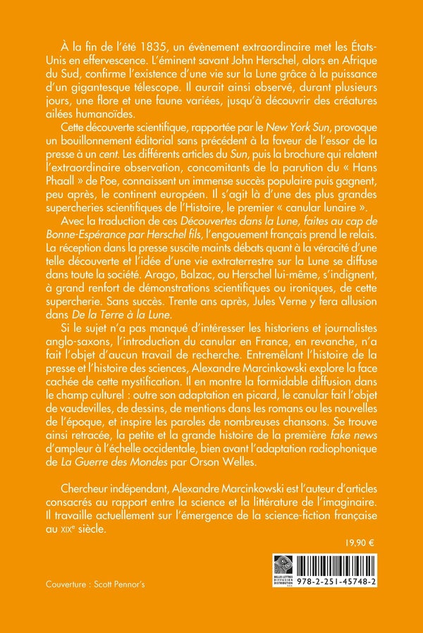 Back cover of La Mystification lunaire : John Herschel et le canular de 1835