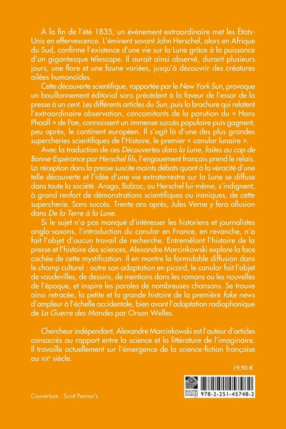 Back cover of La Mystification lunaire : John Herschel et le canular de 1835