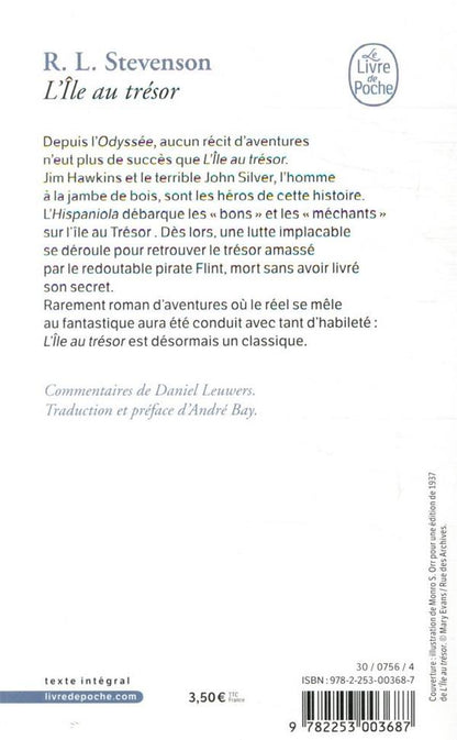 Back cover of L'île au trésor