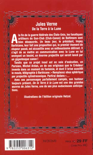 Back cover of De la terre à la lune