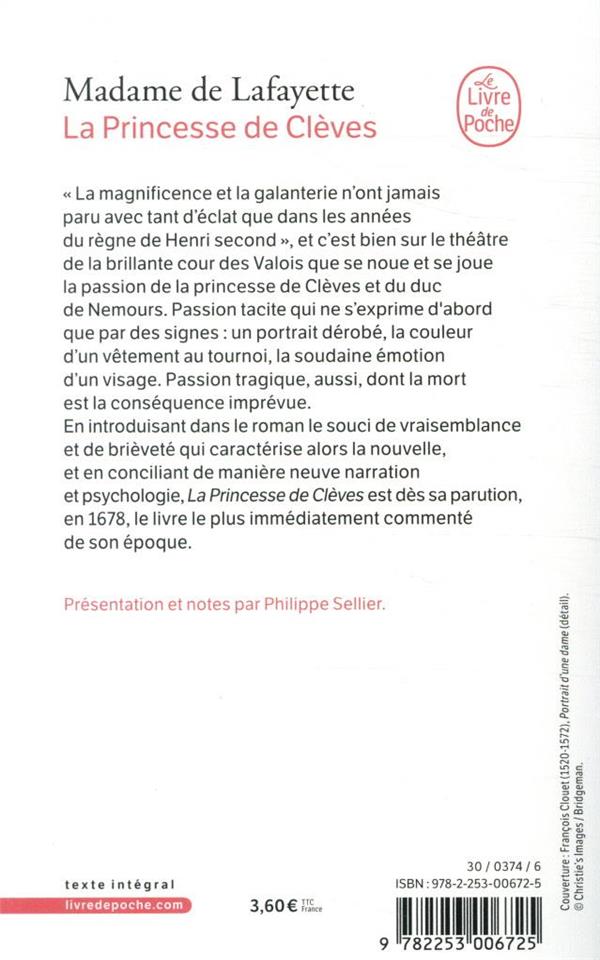 Back cover of La princesse de Clèves