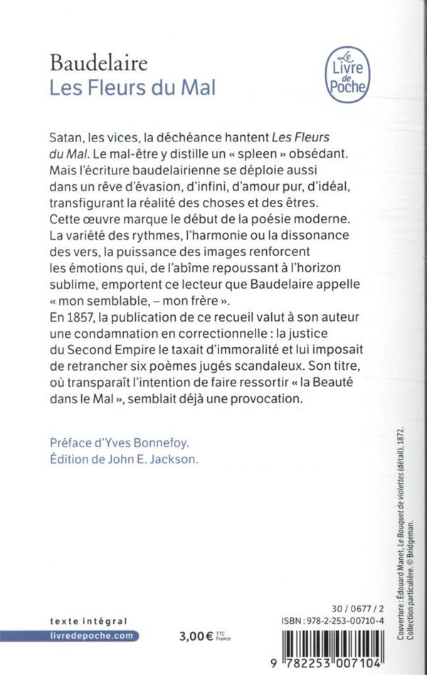 Back cover of Les fleurs du mal