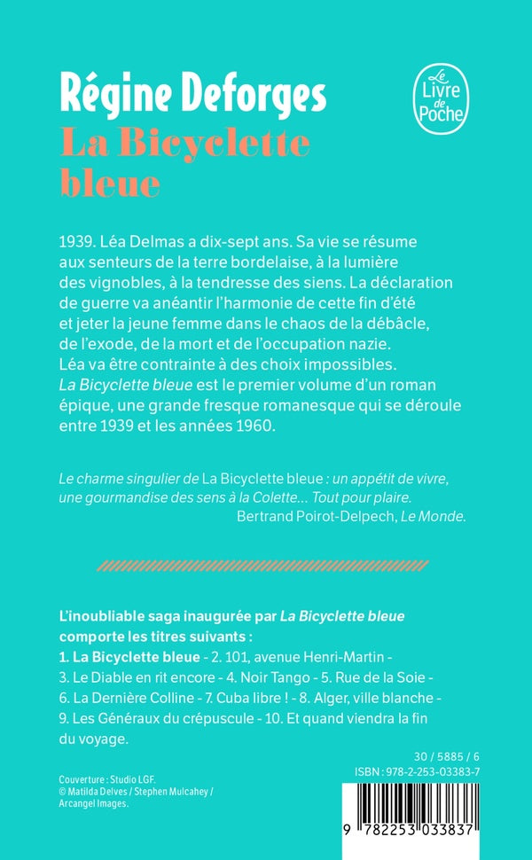 Back cover of La bicyclette bleue Tome 1