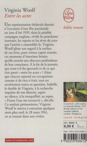 Back cover of Entre les actes