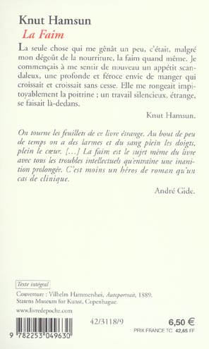 Back cover of La faim