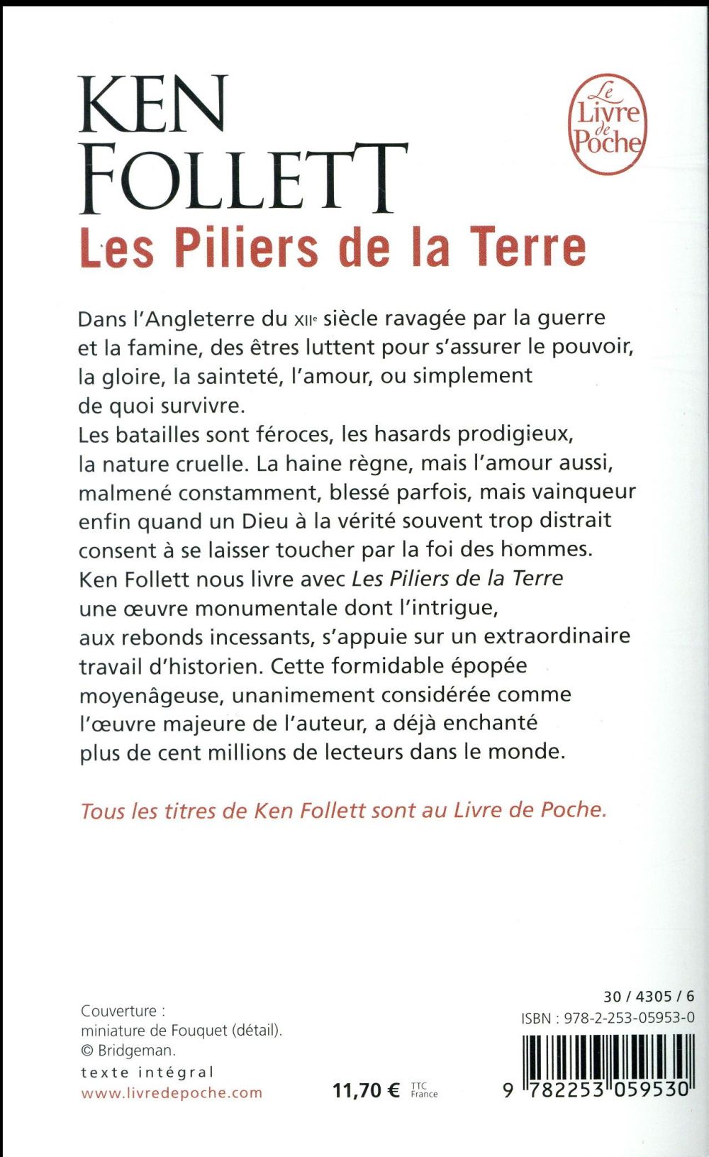 Back cover of Les piliers de la Terre : Intégrale Tomes 1 et 2