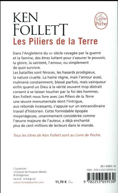 Back cover of Les piliers de la Terre : Intégrale Tomes 1 et 2